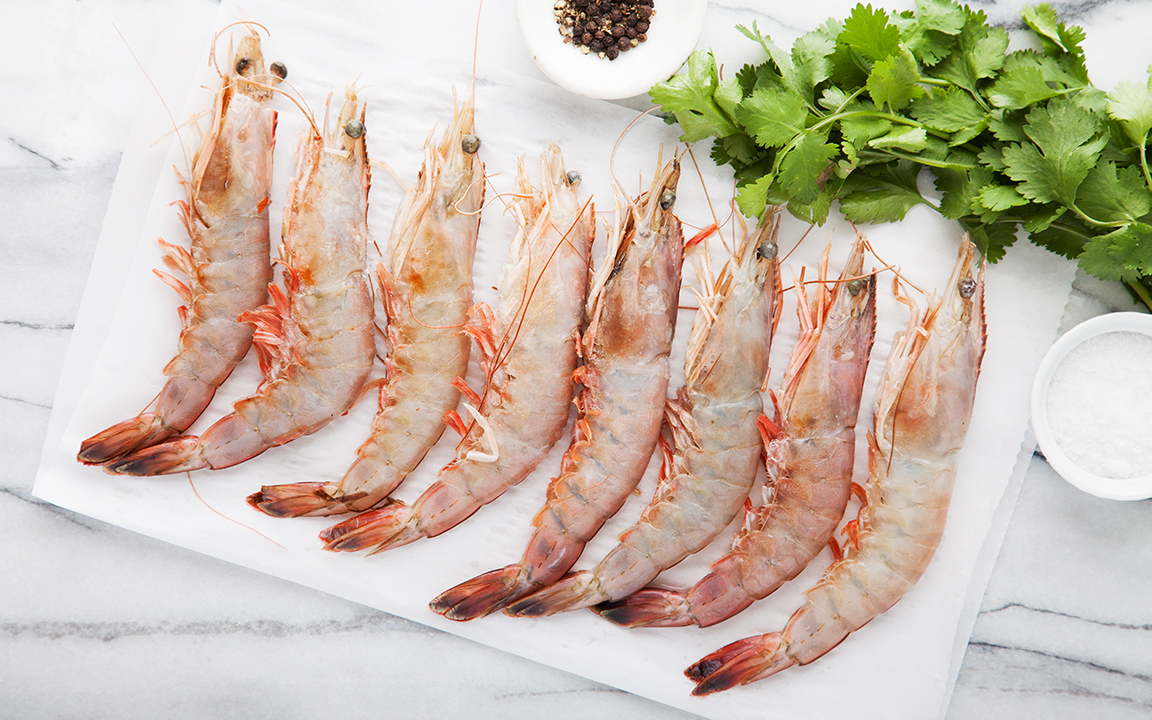 Frozen Wild Giant Gulf Shrimp, HeadOn One Ocean Seafood SF Bay